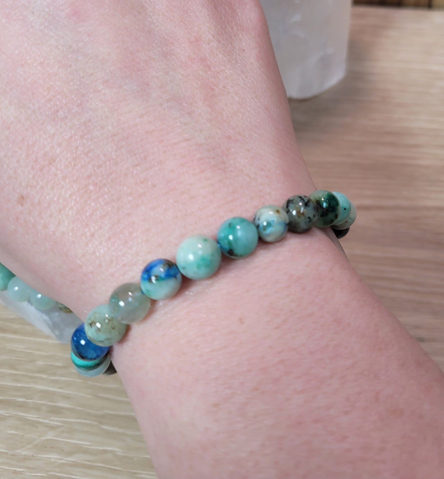 Apatite in Quartz Bracelet - 8mm