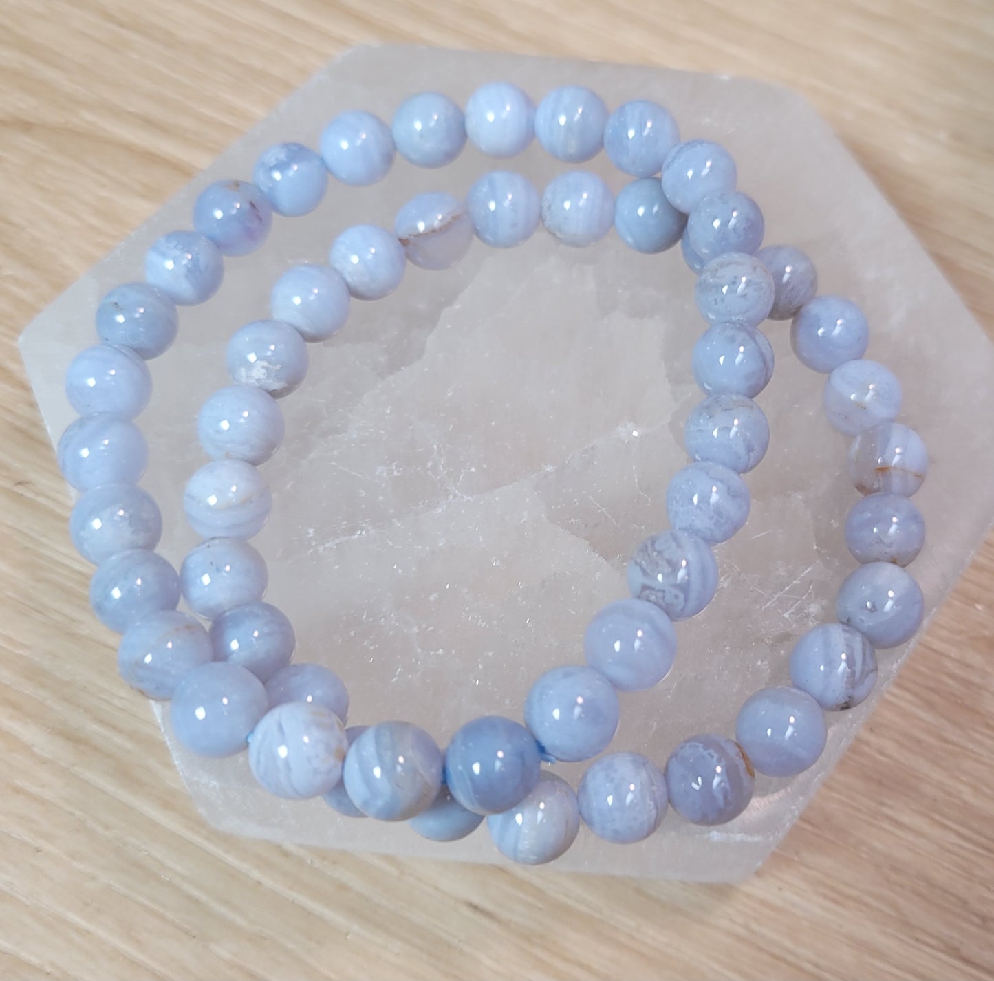 Blue Lace Agate Bracelet - 8mm