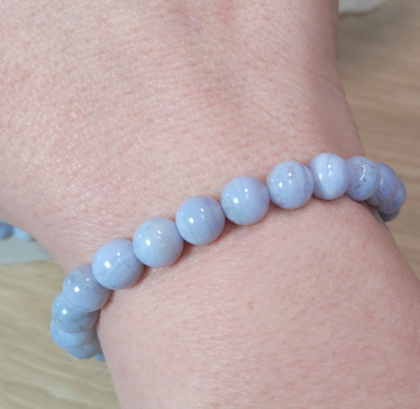 Blue Lace Agate Bracelet - 8mm