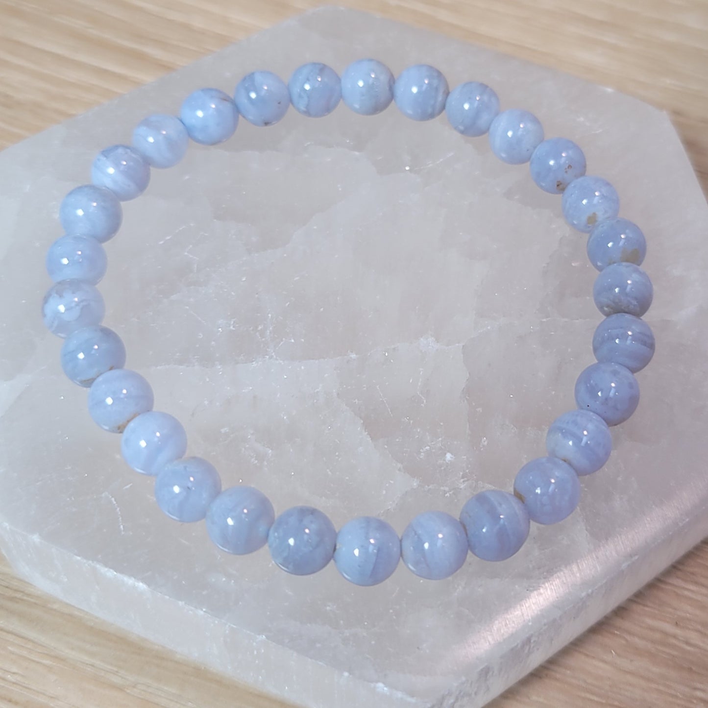 Blue Lace Agate Bracelet - 6mm to 7mm