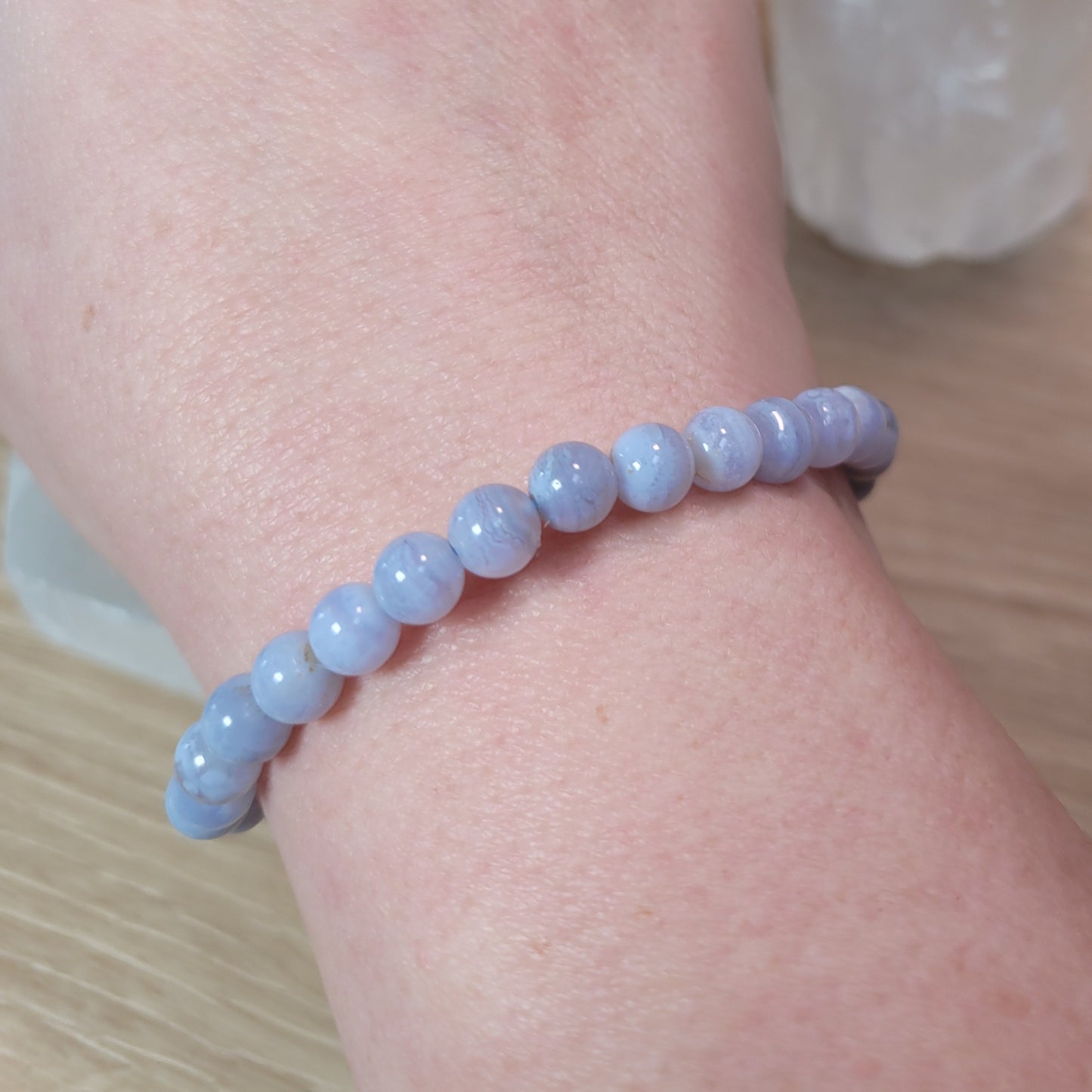 Blue Lace Agate Bracelet - 6mm to 7mm