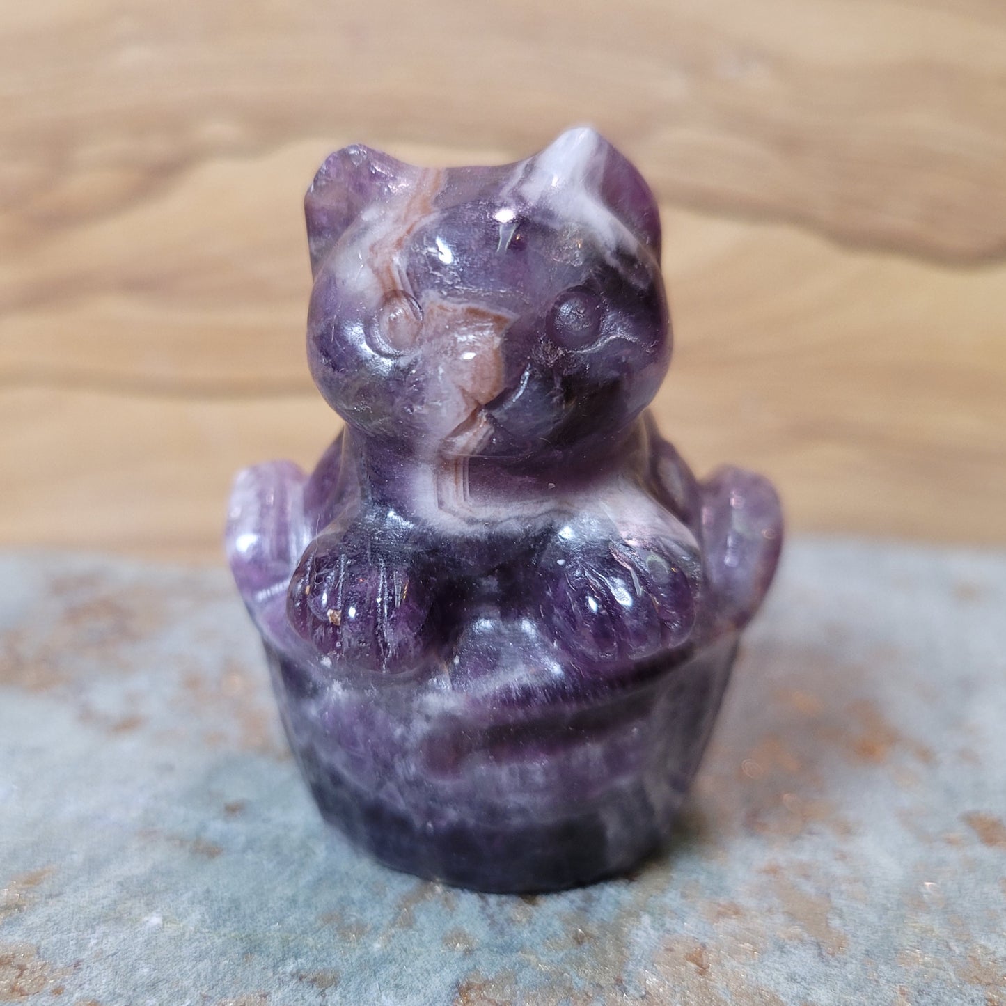 Chevron Amethyst Basket Cat