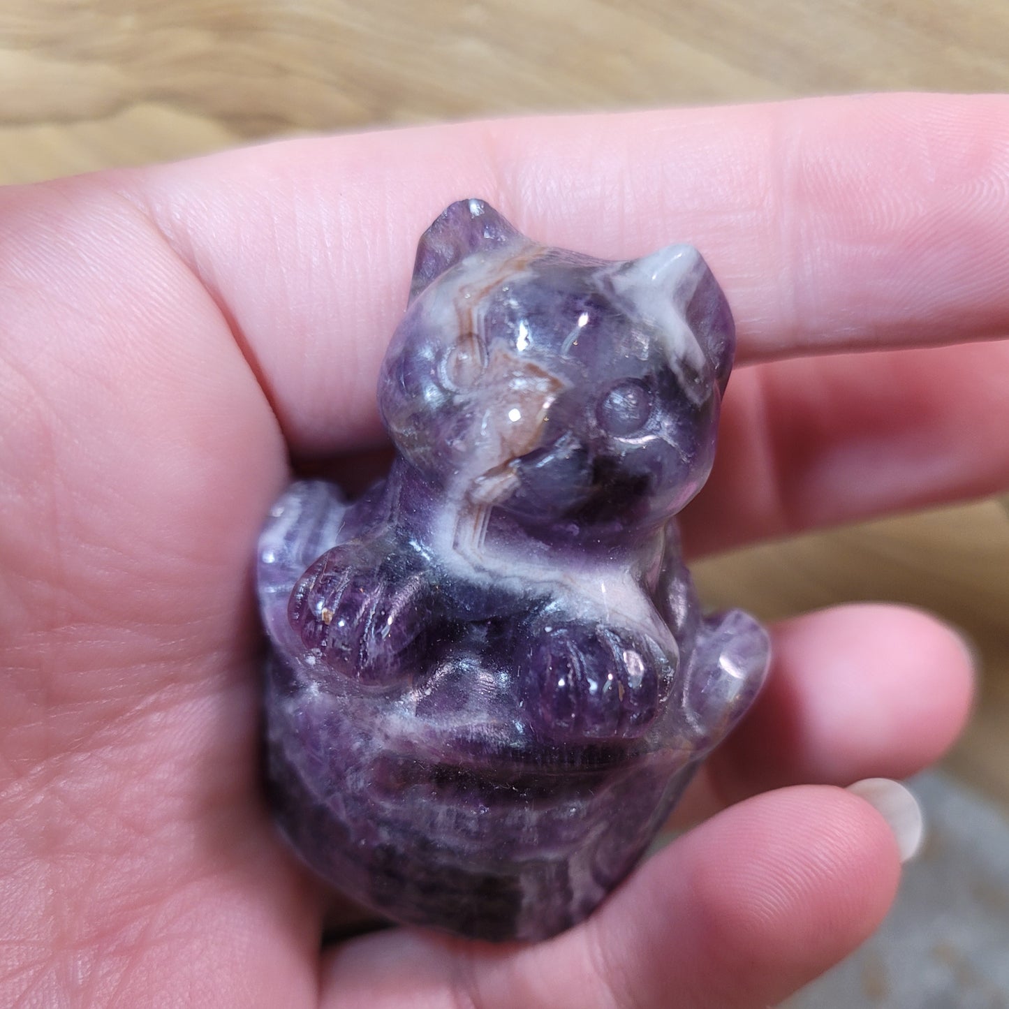 Chevron Amethyst Basket Cat