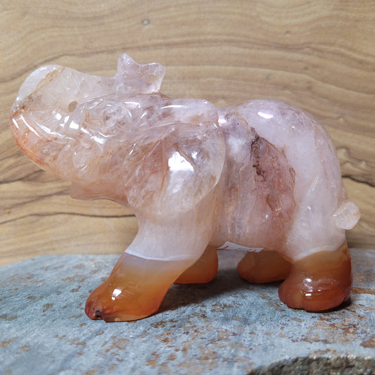 Carnelian & Quartz Elephant