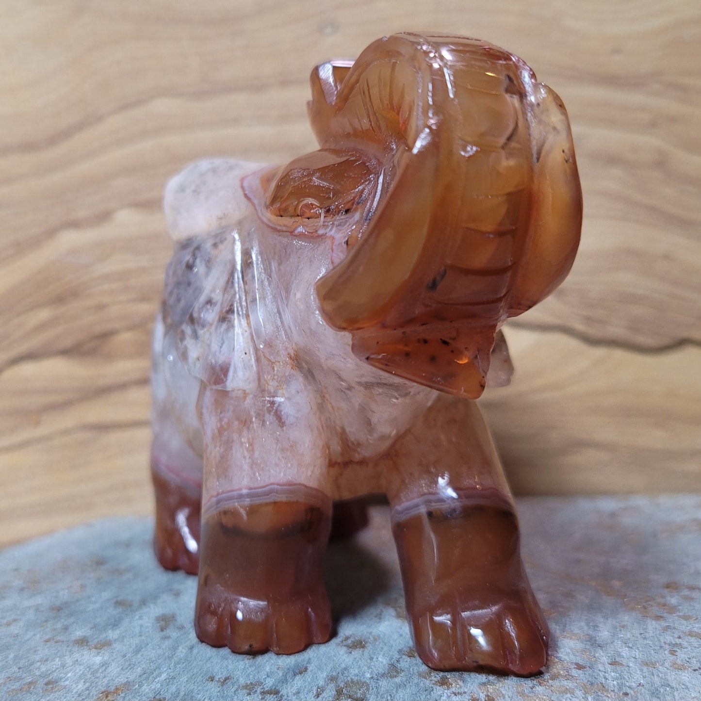 Carnelian & Quartz Elephant