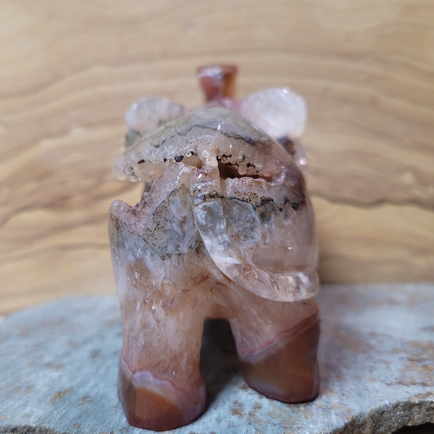 Carnelian & Quartz Elephant