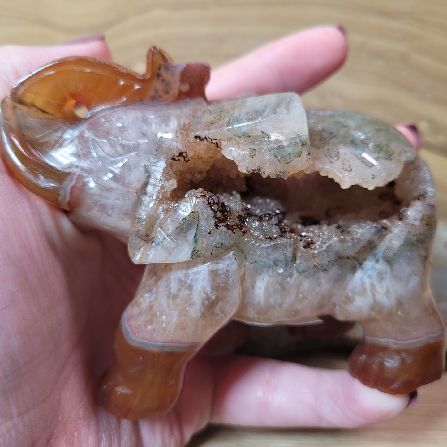 Carnelian & Quartz Elephant