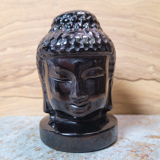 Obsidian Buddah Head