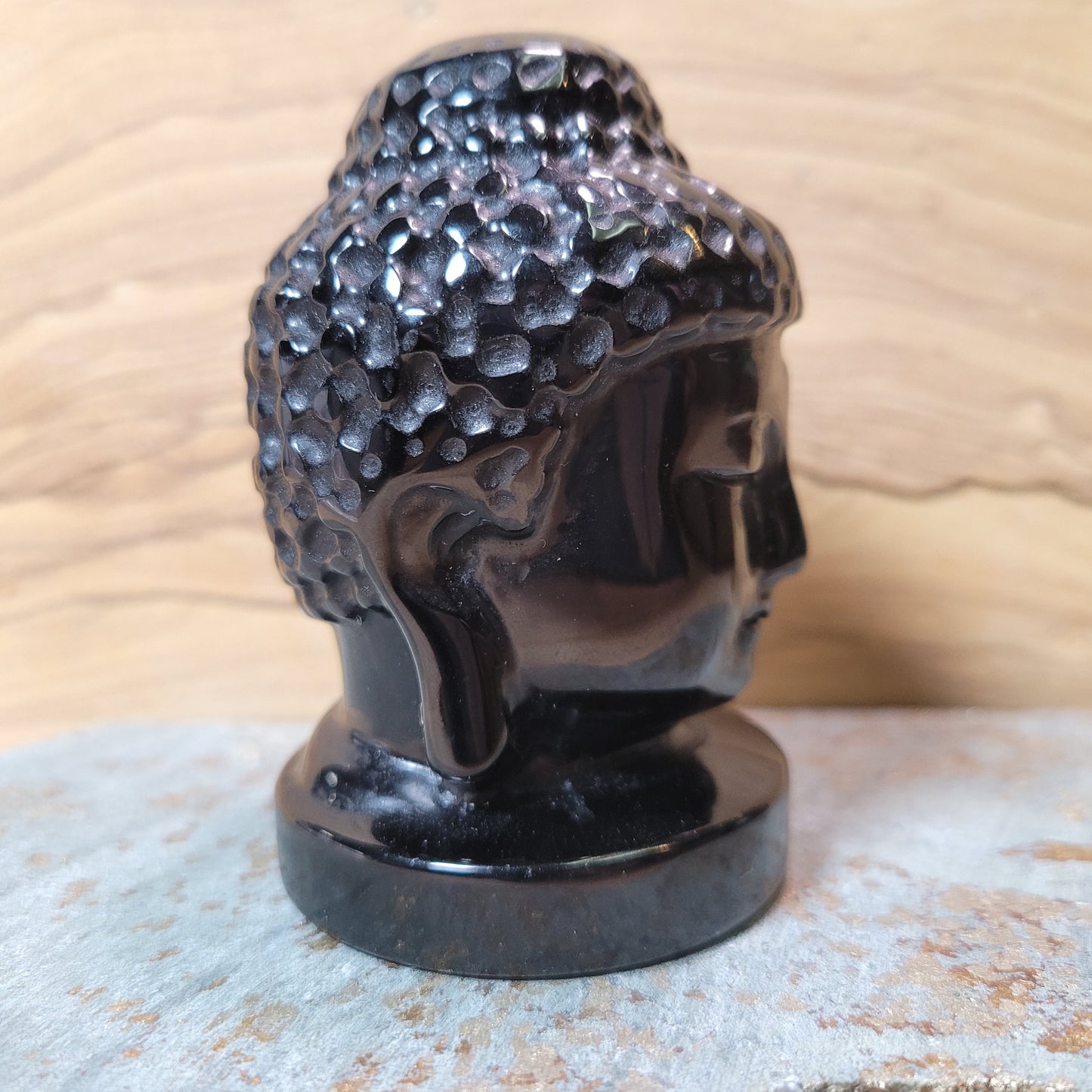 Obsidian Buddah Head