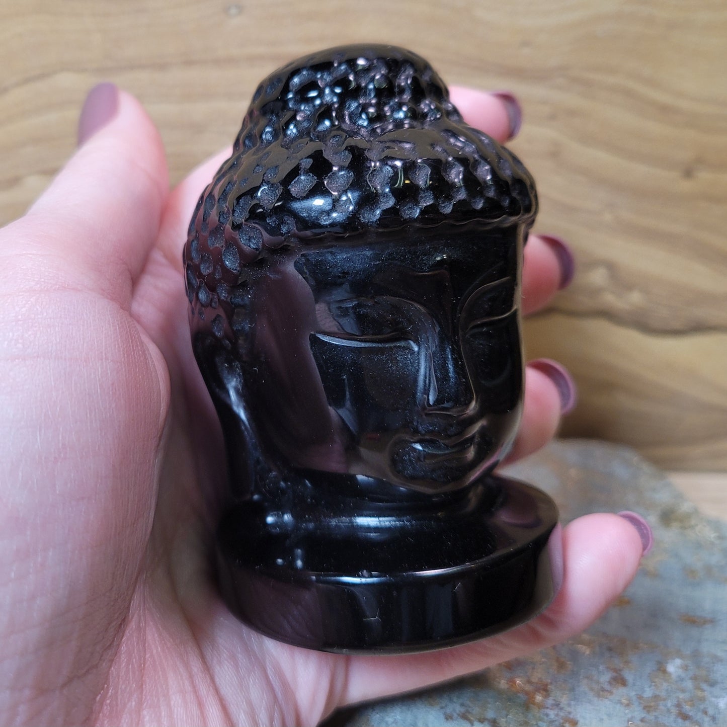 Obsidian Buddah Head