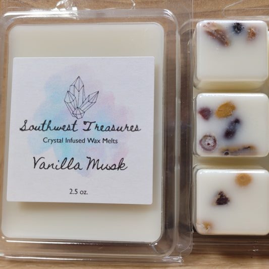 Vanilla Musk Crystal Infused Soy Wax Melt