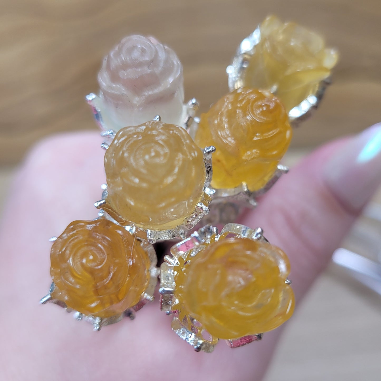 Fluorite Rose Hair Sticks