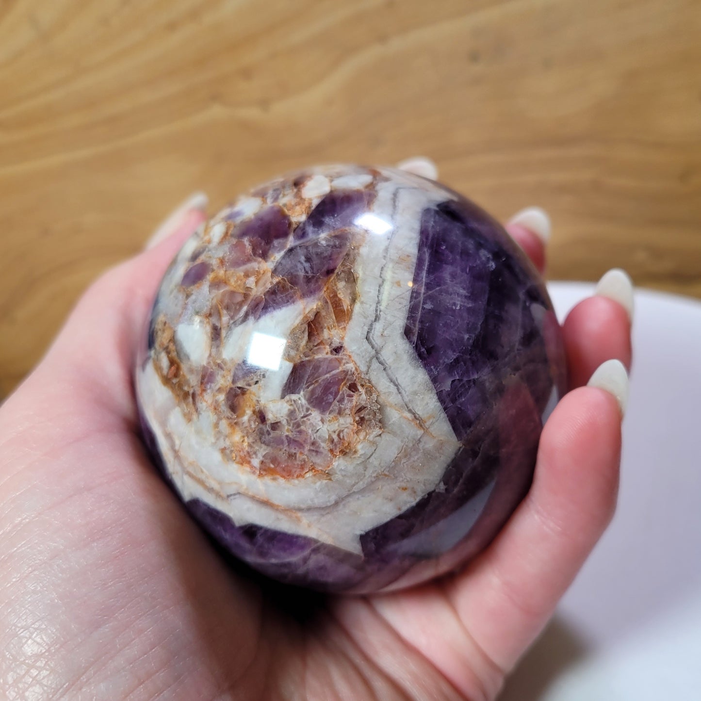 Chevron Amethyst Sphere