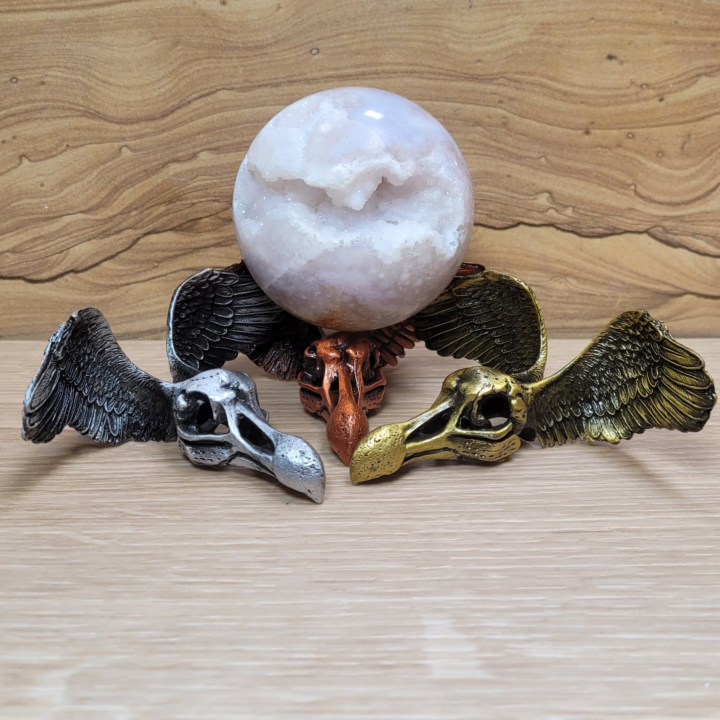 Raven Skull with Wings Sphere Holder