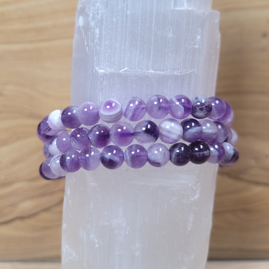 Dream/Chevron Amethyst Bracelet - 6mm