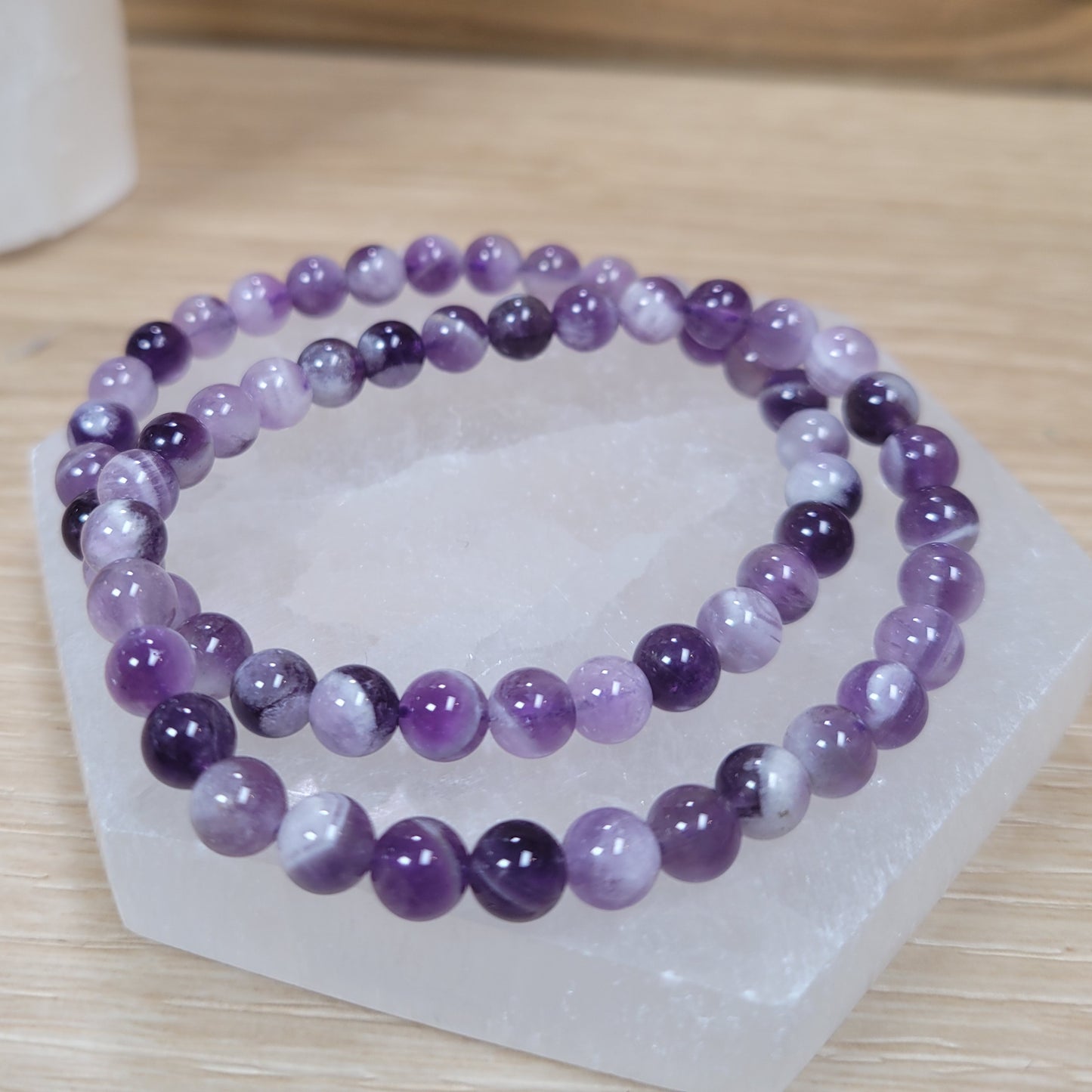 Dream/Chevron Amethyst Bracelet - 6mm