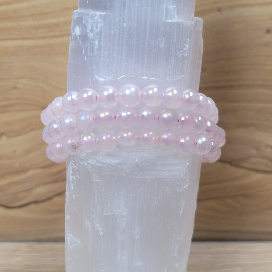 Aura Rose Quartz Bracelet - 6mm