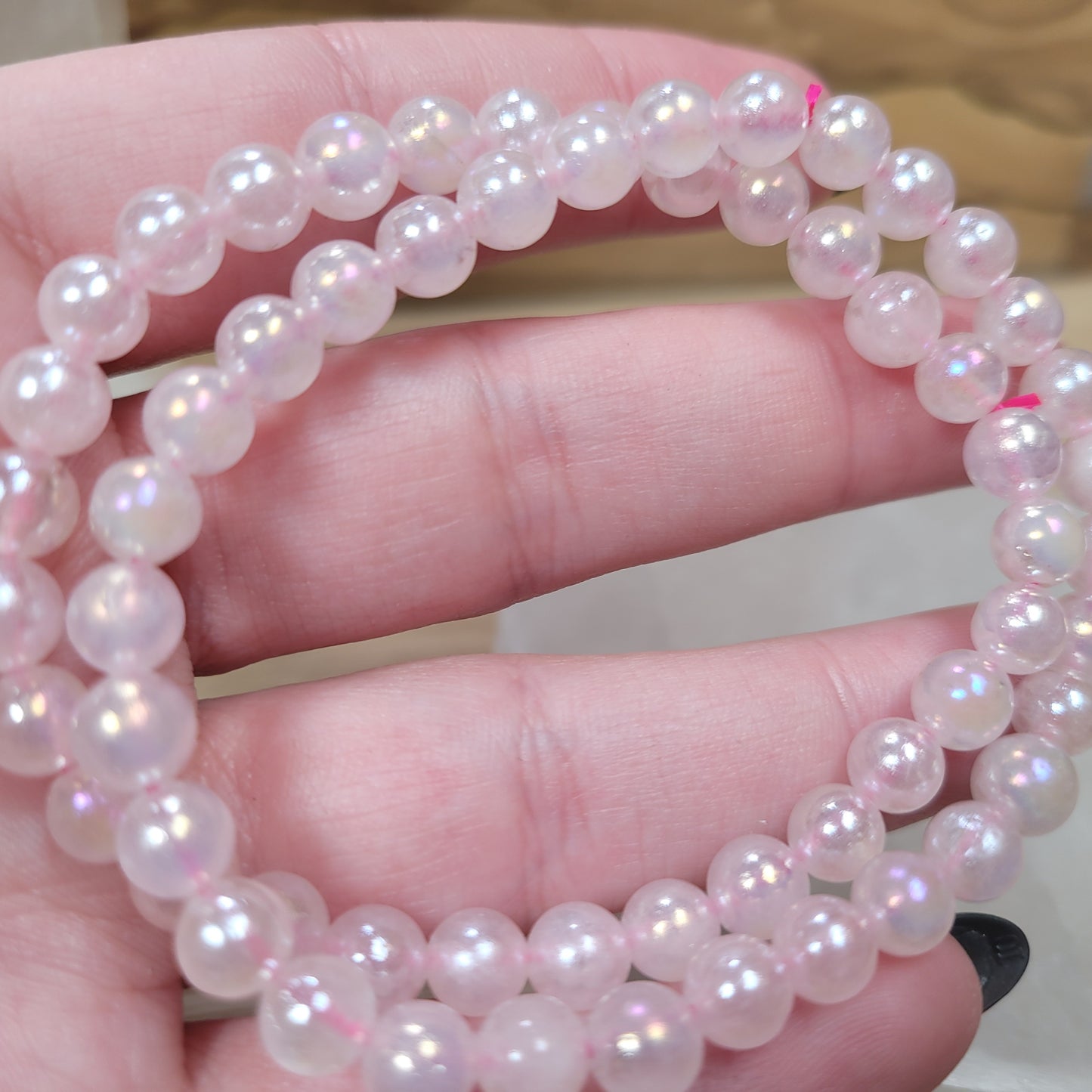 Aura Rose Quartz Bracelet - 6mm