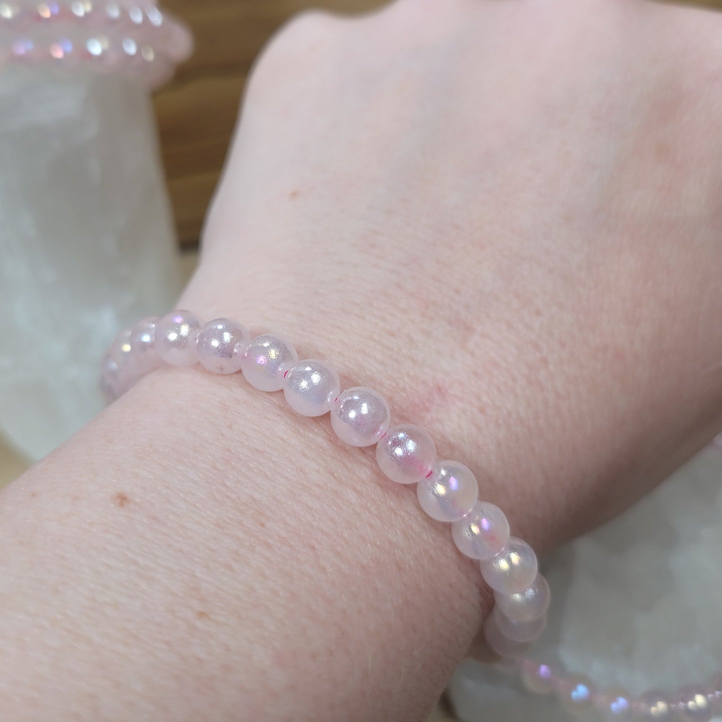 Aura Rose Quartz Bracelet - 6mm