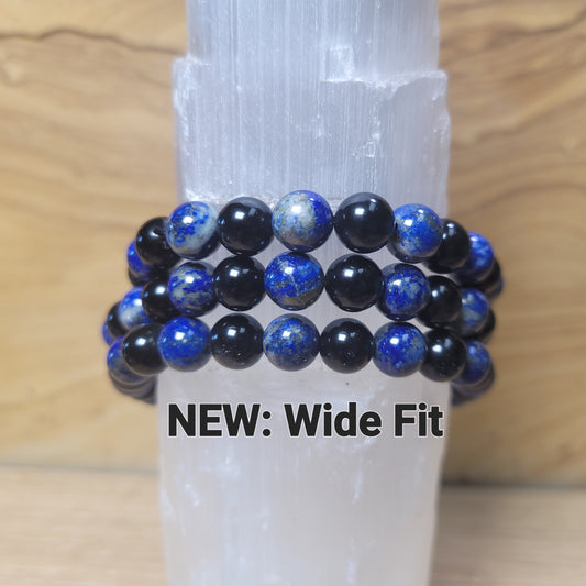 Lapis Lazuli & Obsidian (SWT Creation) - 8mm Bracelet