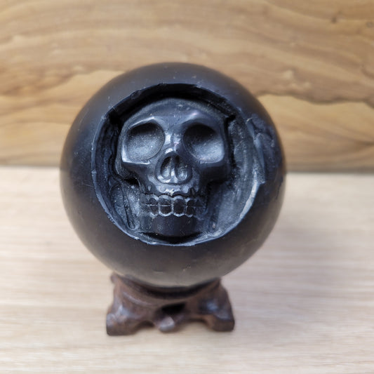 Shungite Skull Sphere