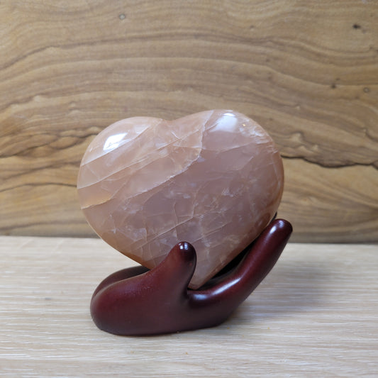 Peach Moonstone Heart