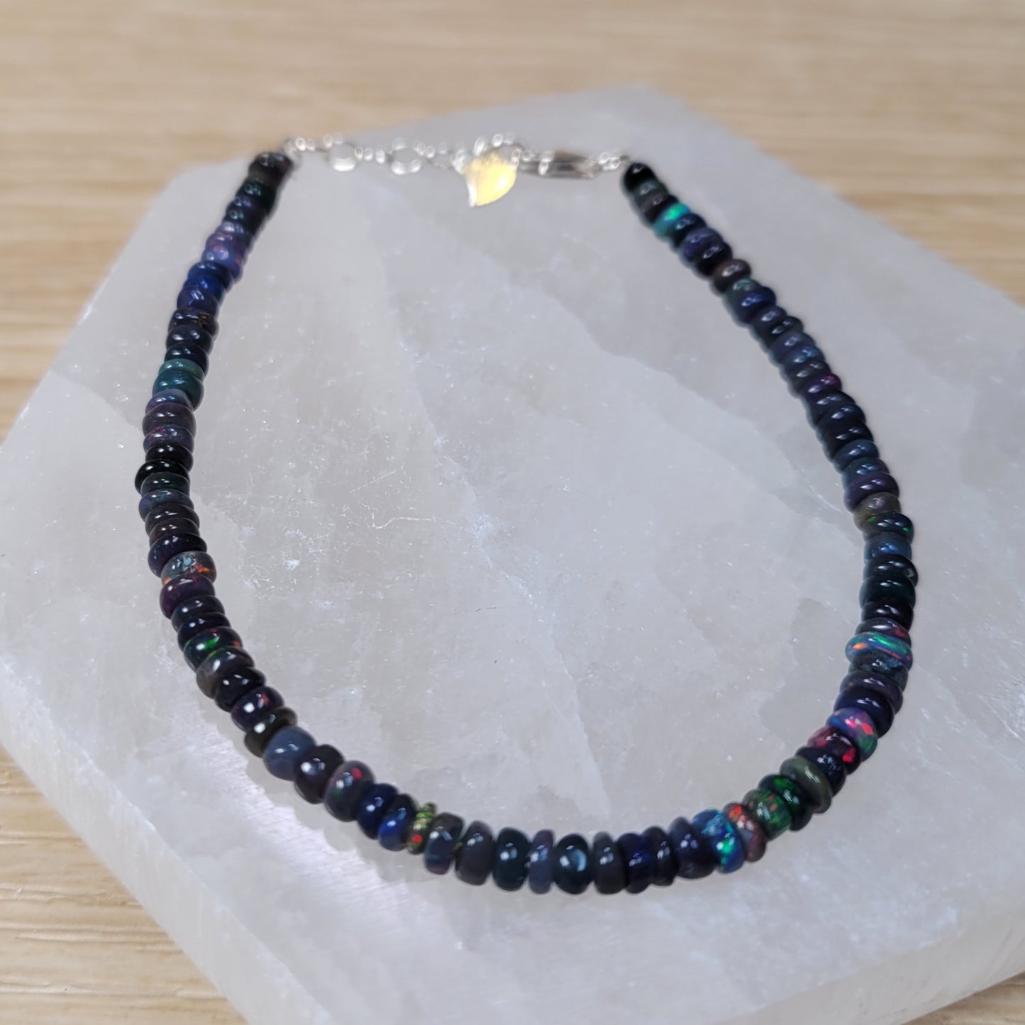 Black Opal Bracelet - Sterling Silver