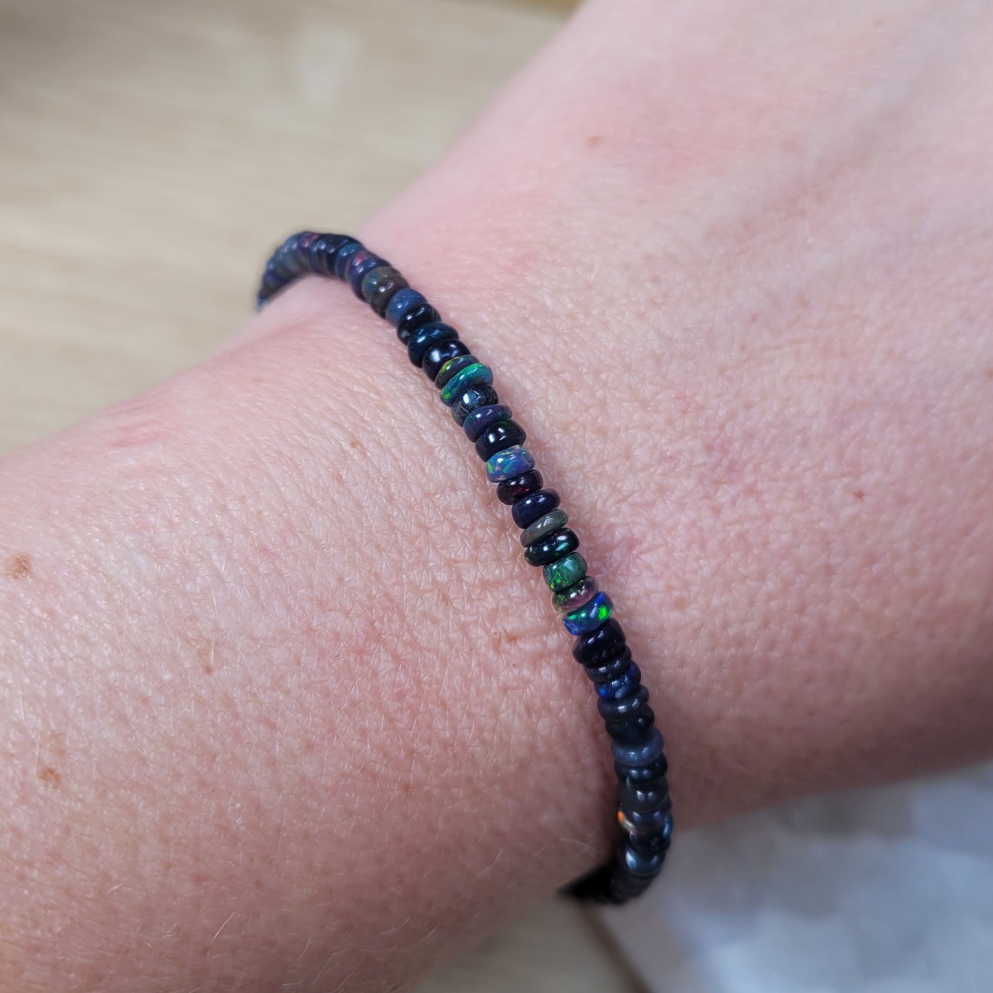 Black Opal Bracelet - Sterling Silver