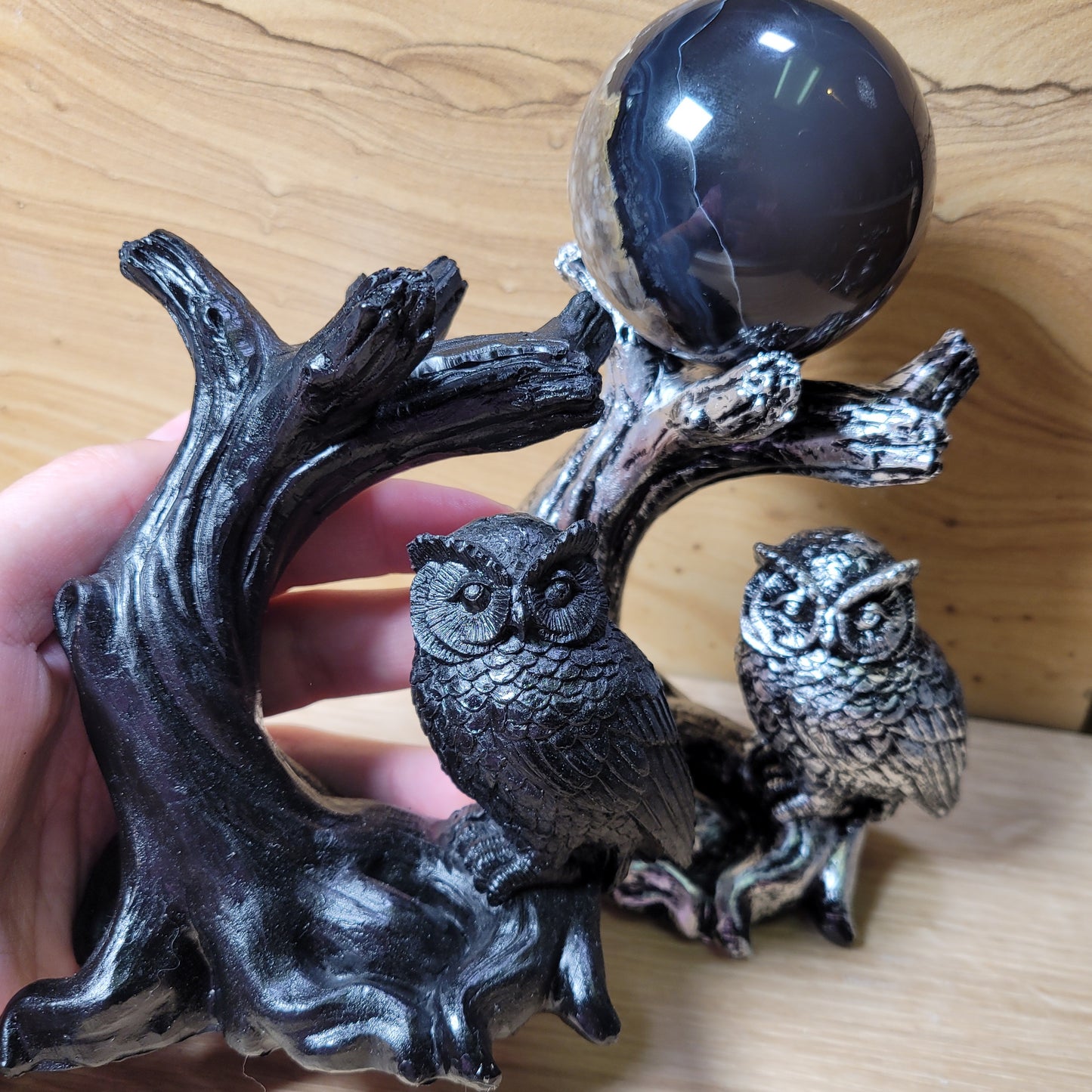 Owl & Tree Sphere Holder