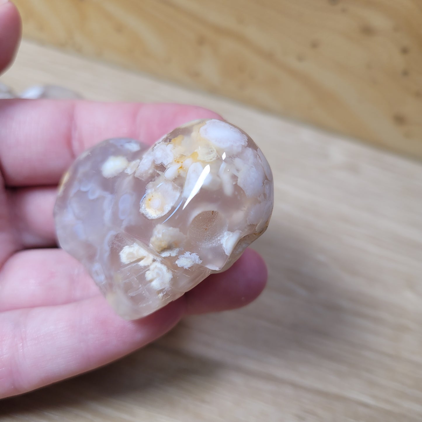 Flower Agate Heart Skull