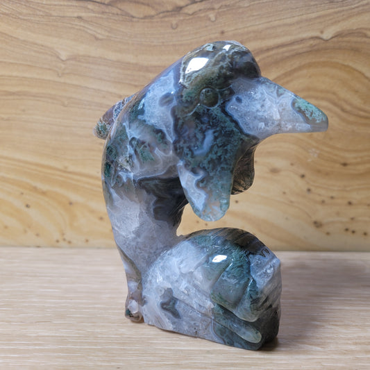 Moss Agate Dolphin