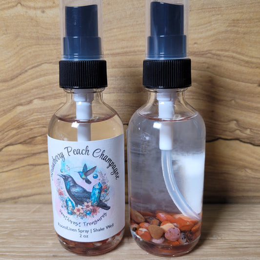 Strawberry Peach Champagne Crystal Infused Room & Linen Spray