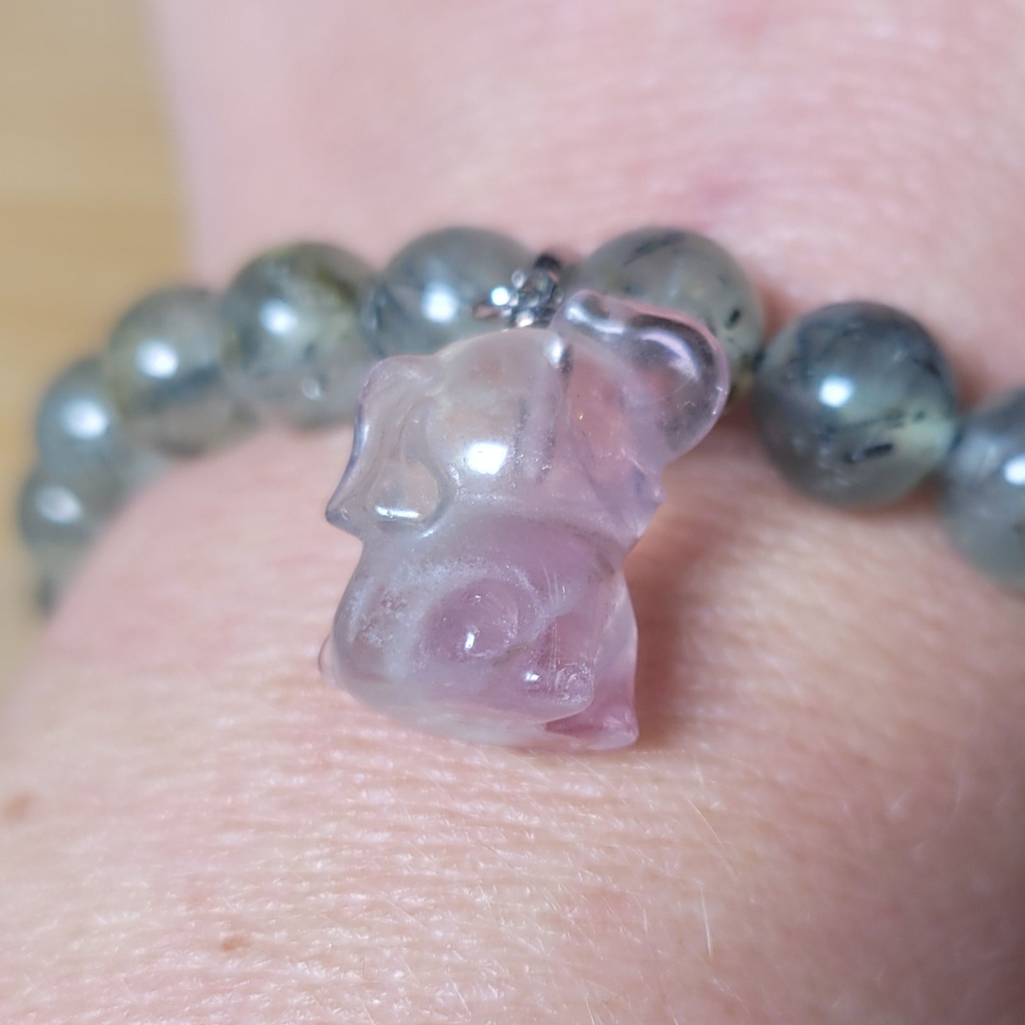 Fluorite Elephant Charms