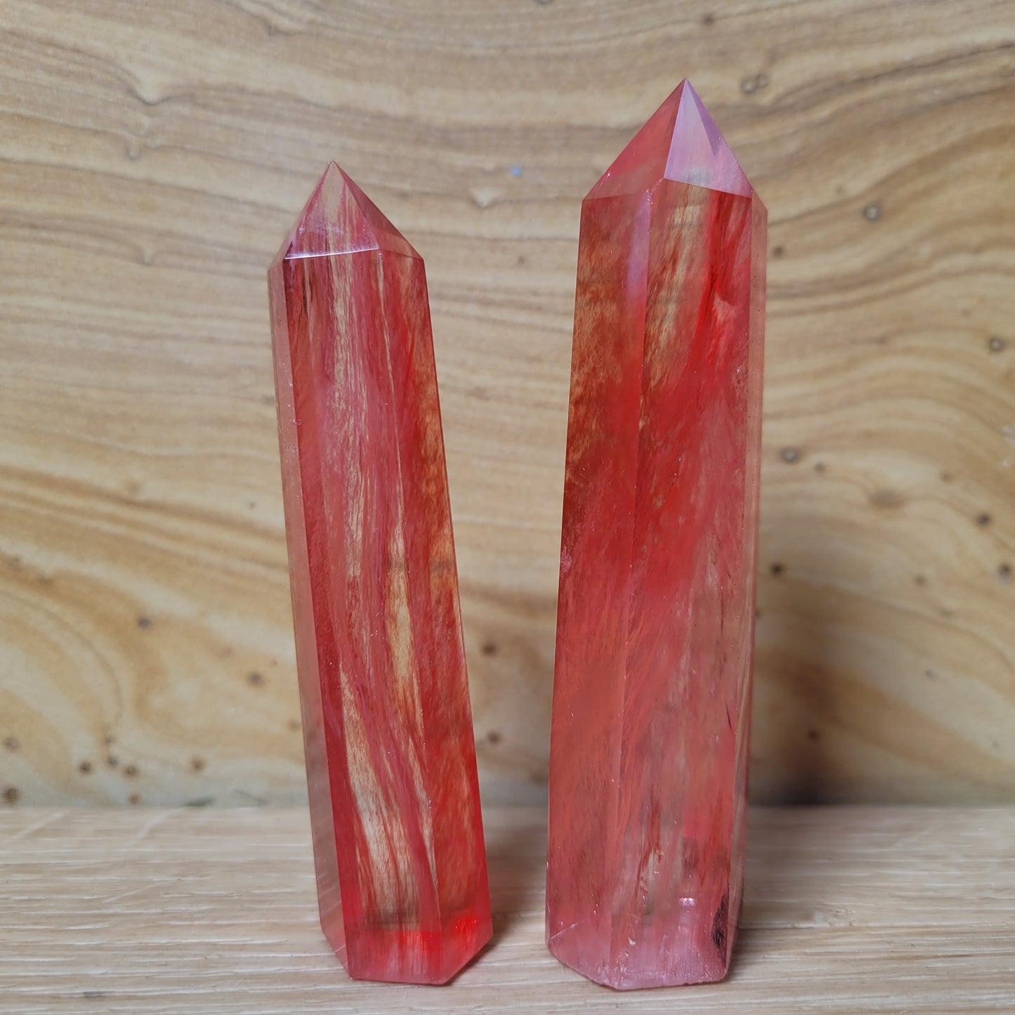 Smelted (Cinnabar) Quartz Points