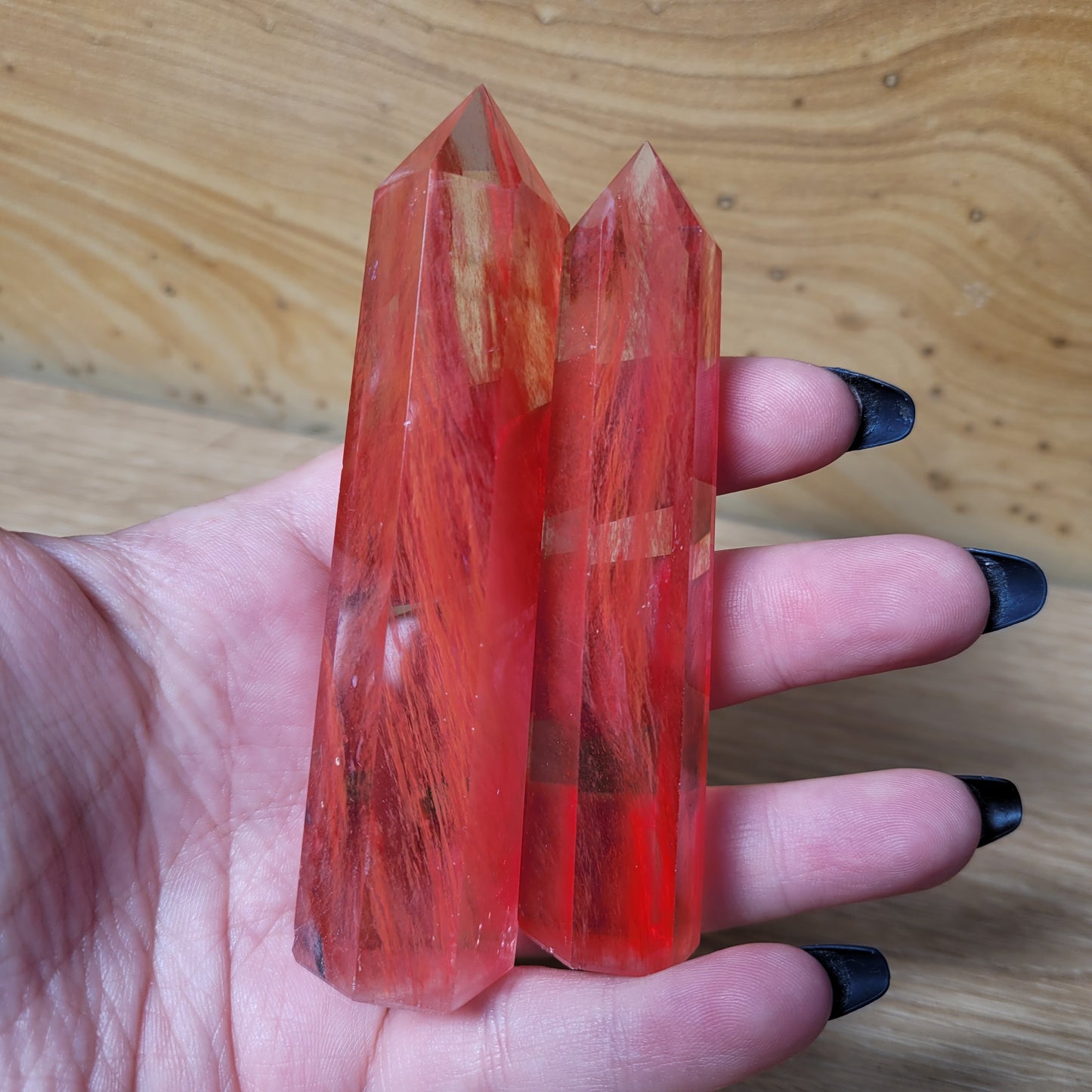 Smelted (Cinnabar) Quartz Points