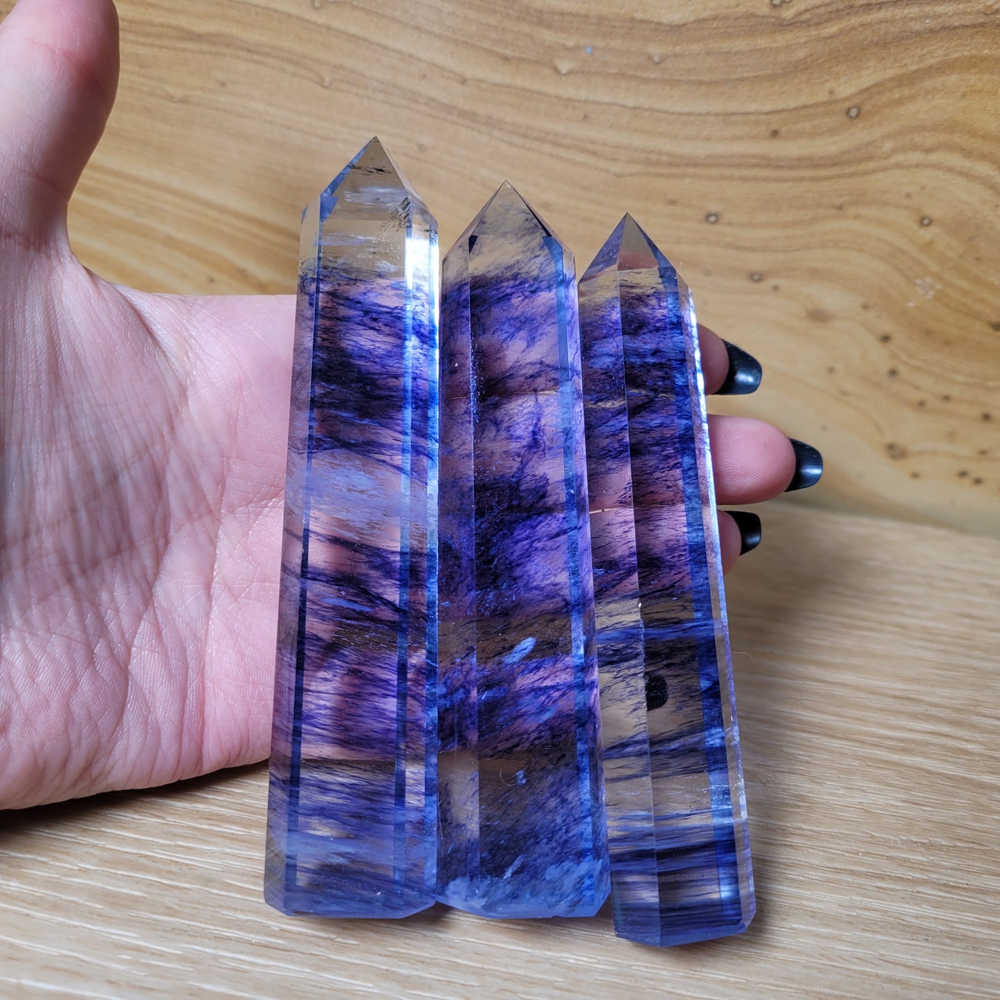 Smelted (Azurite) Quartz Points