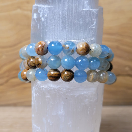 Blue Onyx Bracelet - 7mm to 7.5mm