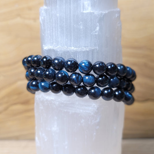 Blue Tiger Eye Bracelet - 6mm to 6.5mm