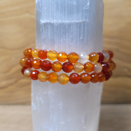 Carnelian Bracelet (Faceted) - 6mm to 6.5mm