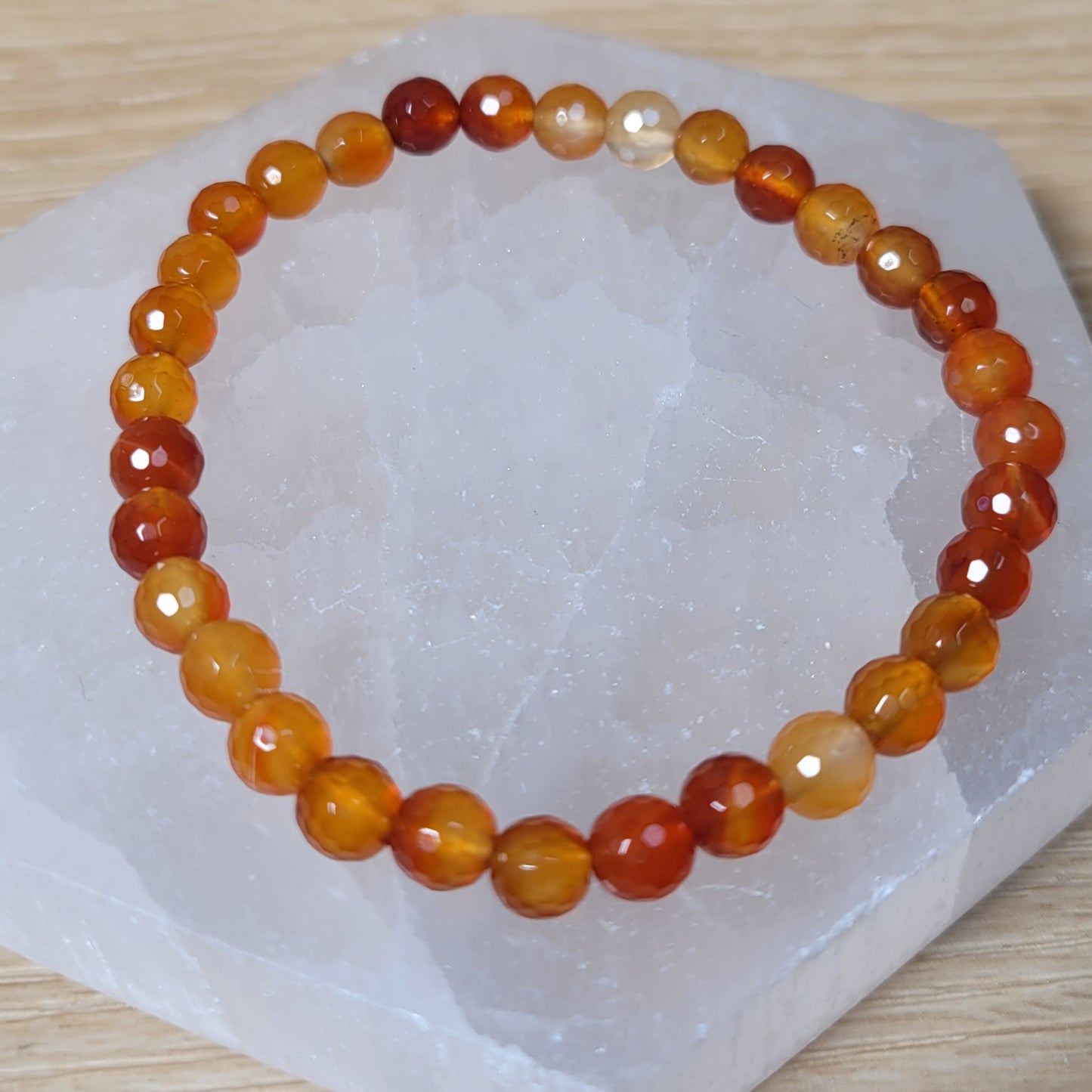 Carnelian Bracelet (Faceted) - 6mm to 6.5mm