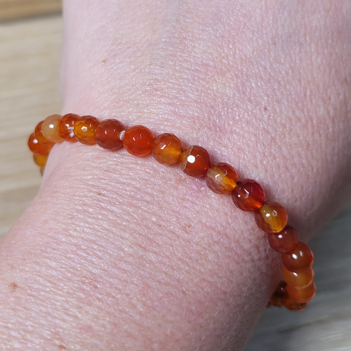 Carnelian Bracelet (Faceted) - 6mm to 6.5mm