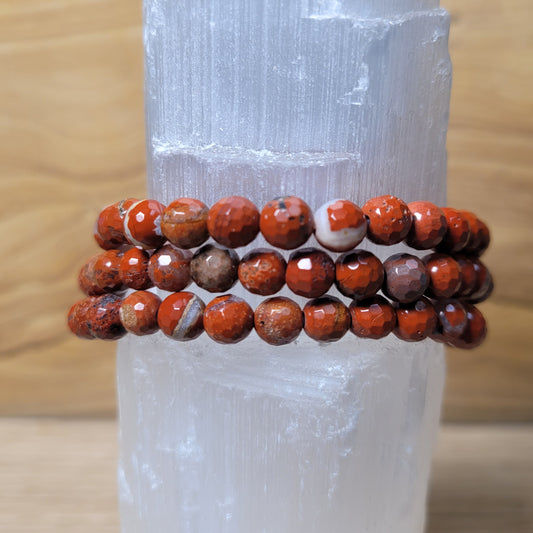 Red Jasper Bracelet (Faceted) - 6mm to 6.5mm