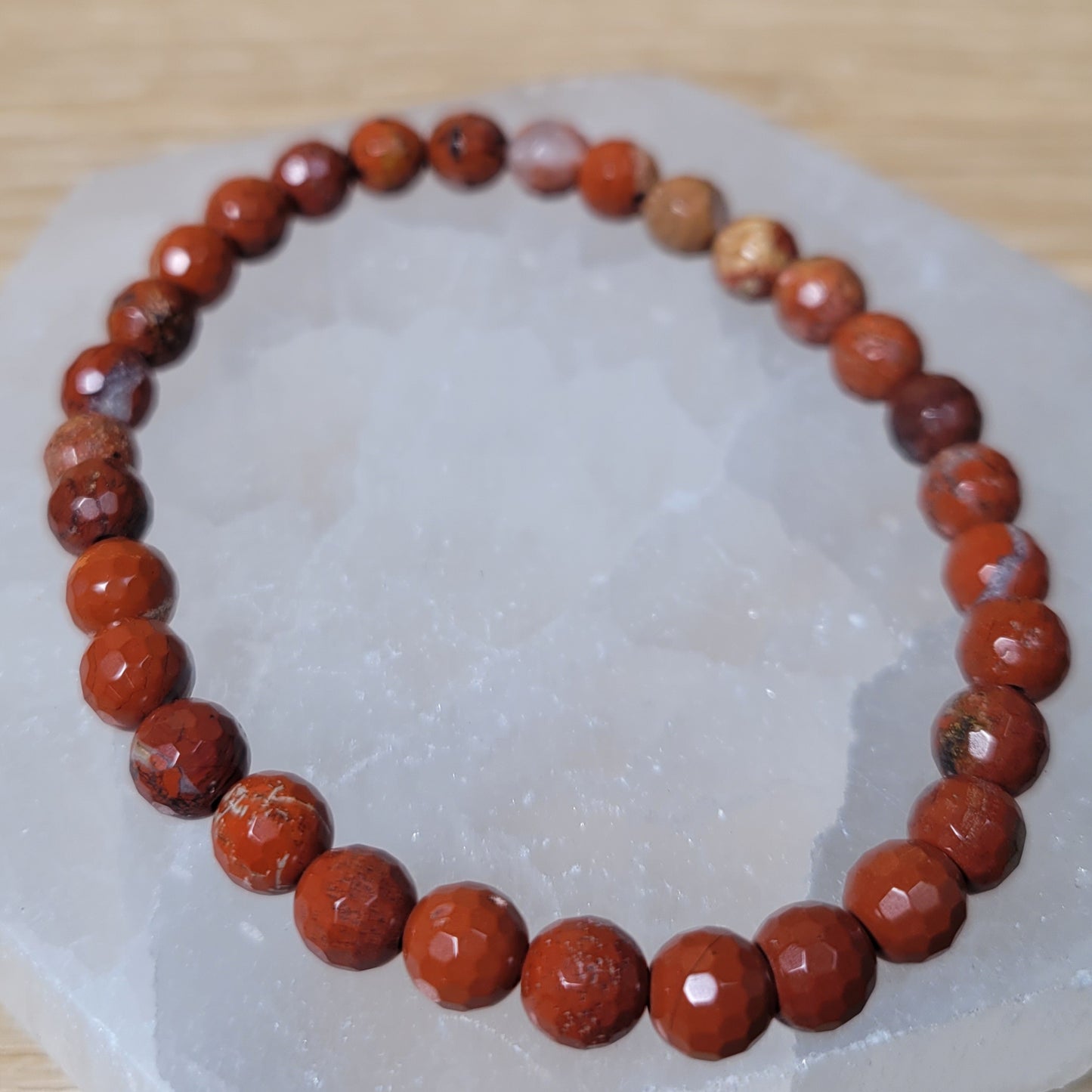 Red Jasper Bracelet (Faceted) - 6mm to 6.5mm