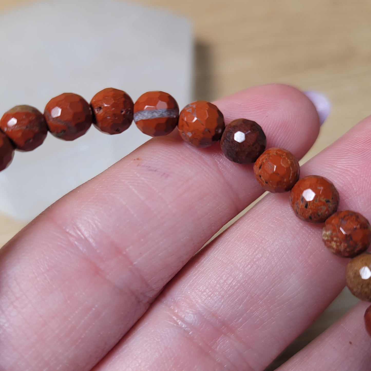 Red Jasper Bracelet (Faceted) - 6mm to 6.5mm