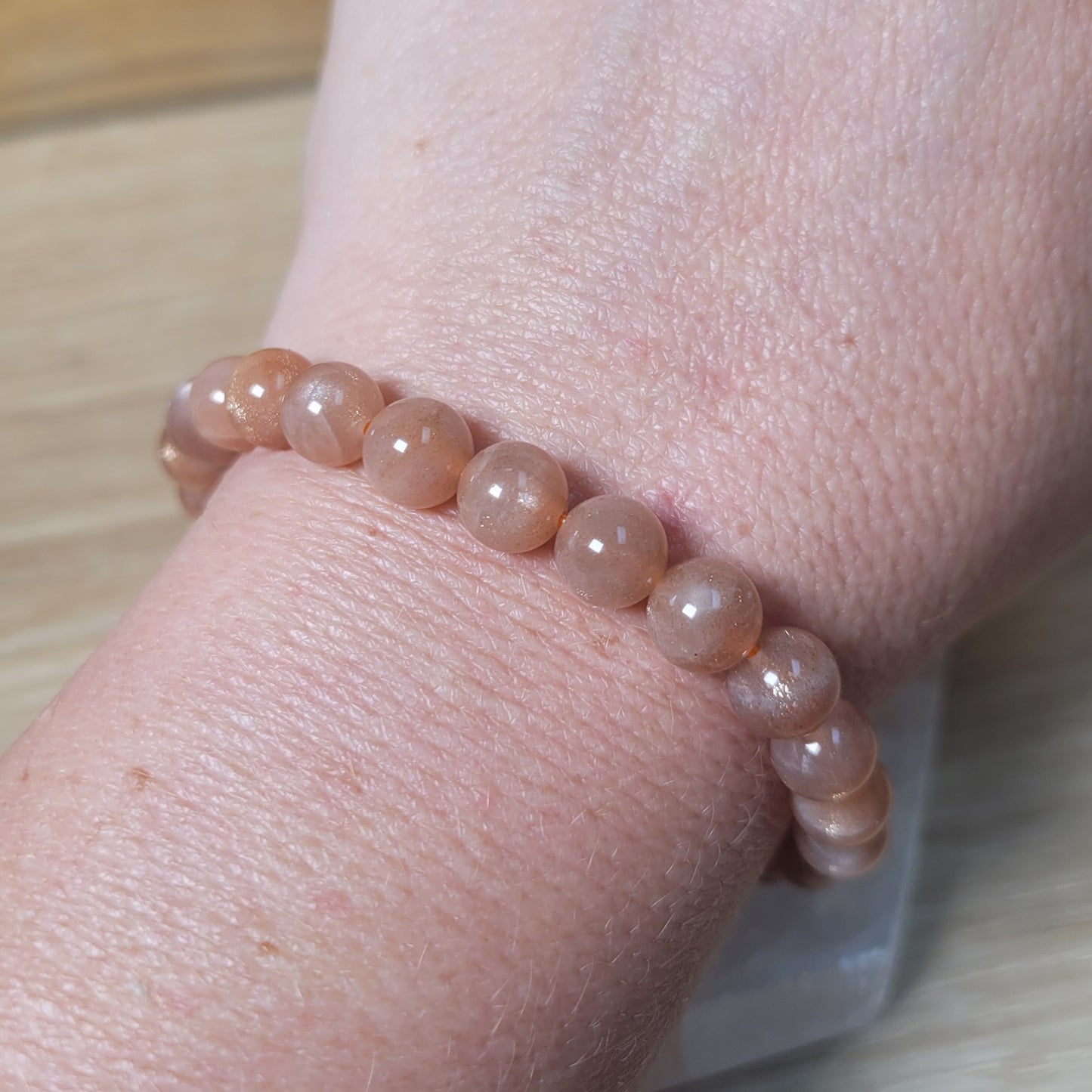 Peach Moonstone Bracelet - 7mm to 8mm