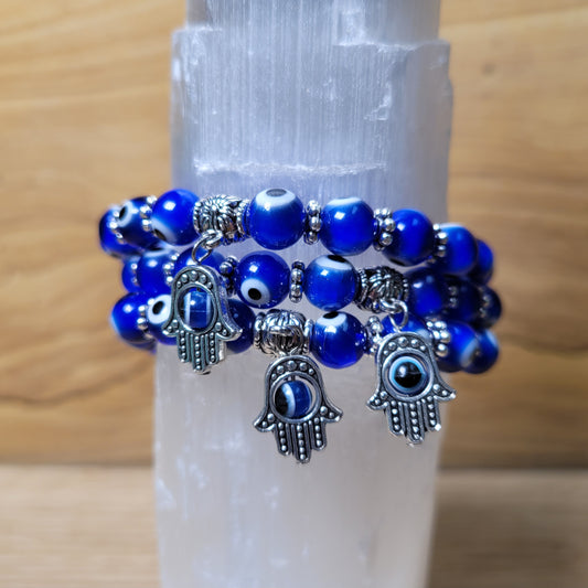 Evil Eye Bracelet (Dark Blue) - 8mm