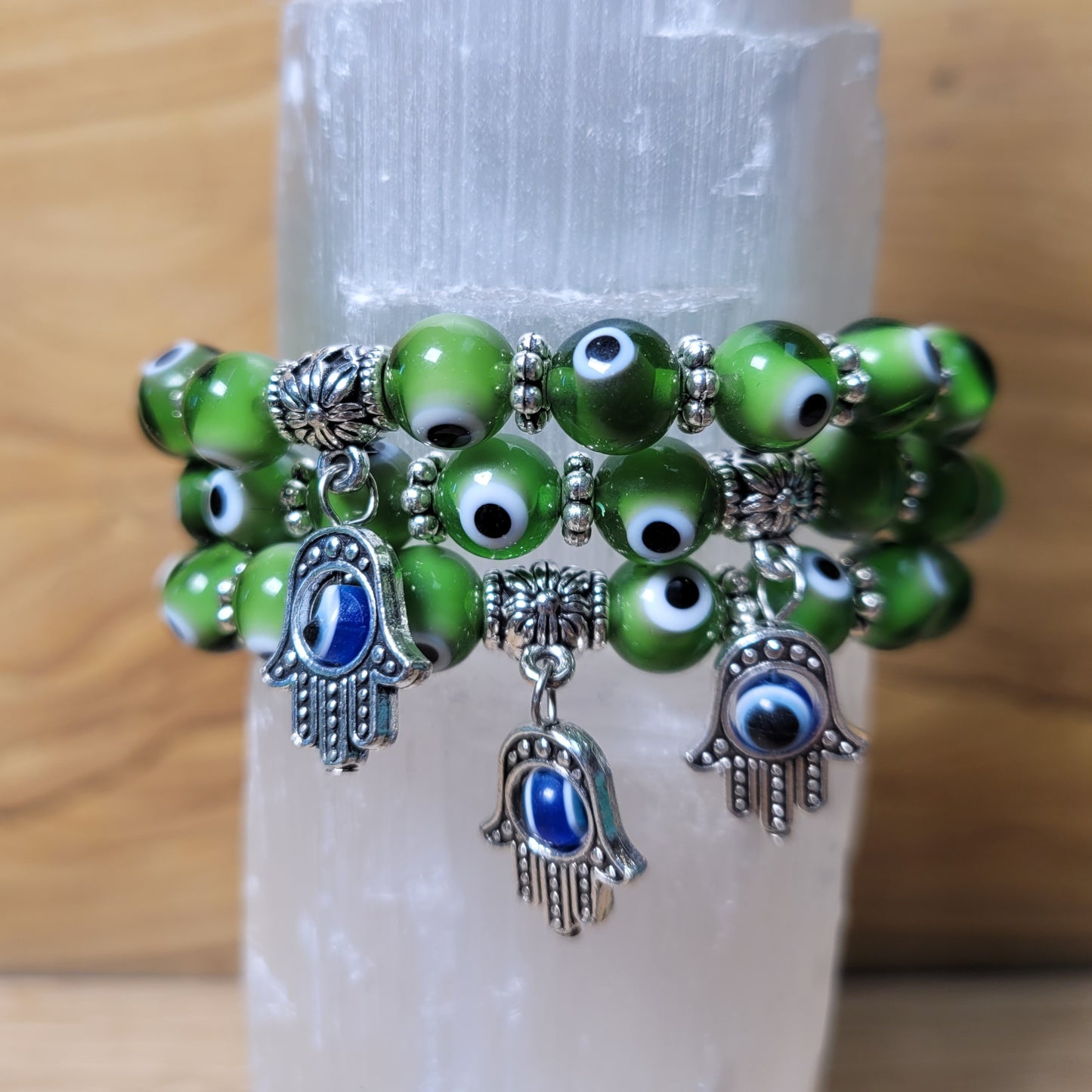 Evil Eye Bracelet (Green) - 8mm