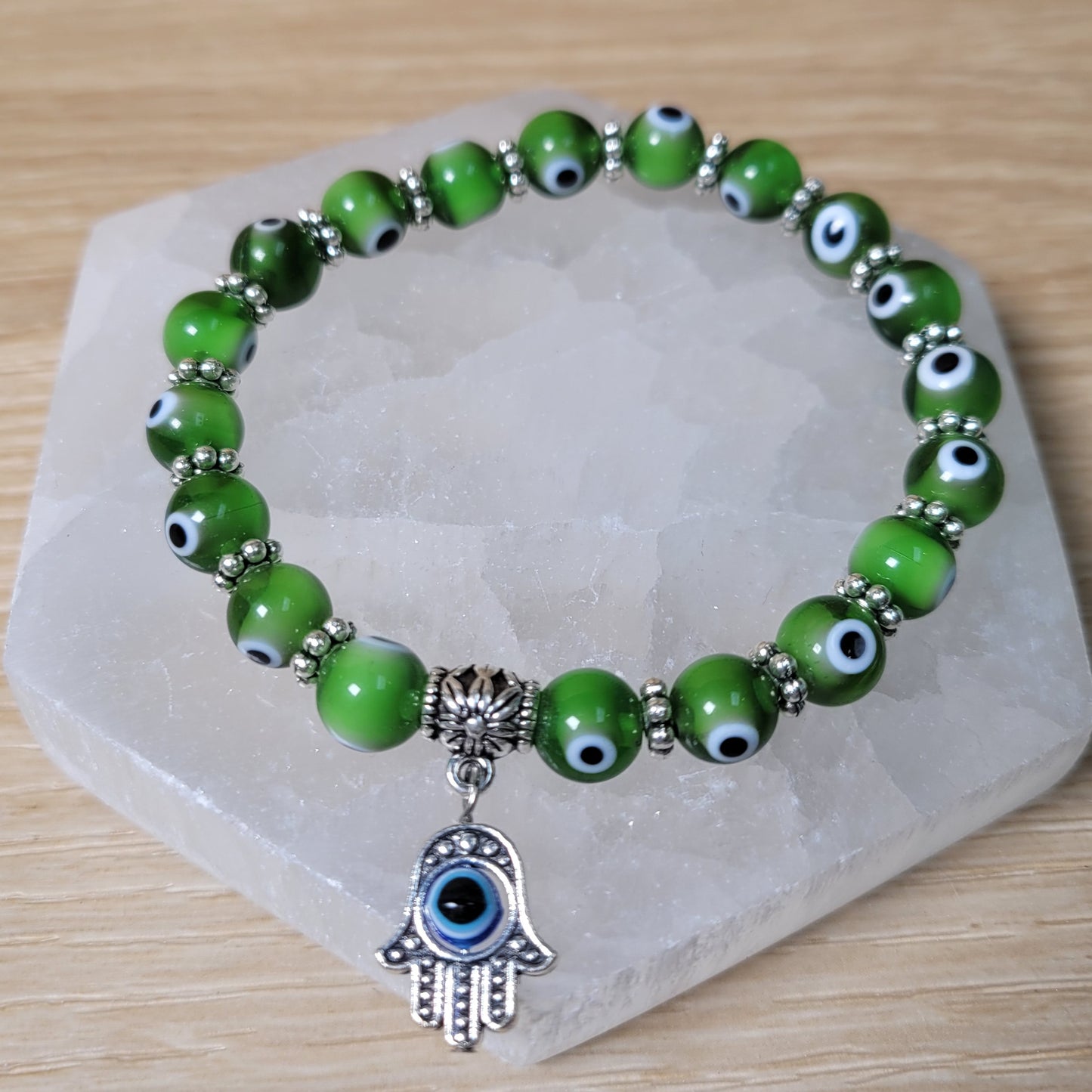 Evil Eye Bracelet (Green) - 8mm