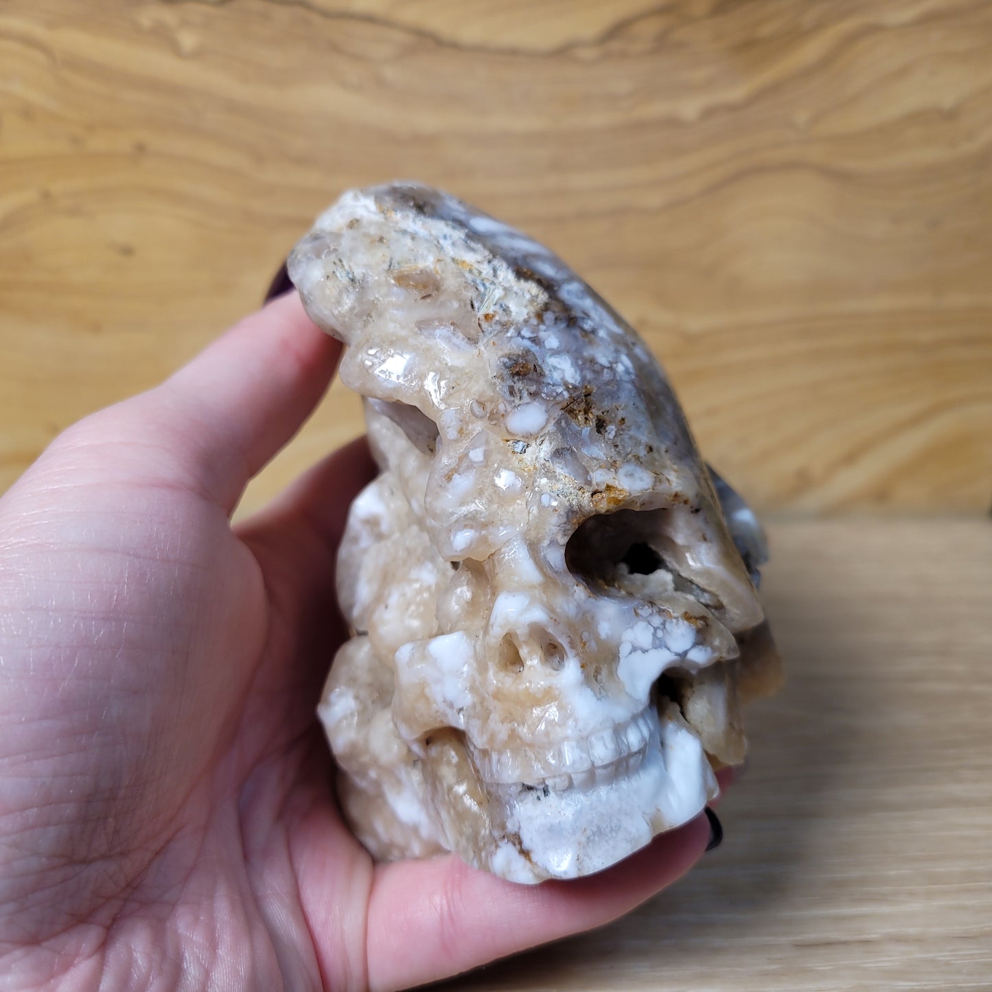 Agate Geode 4.3" Double Skull