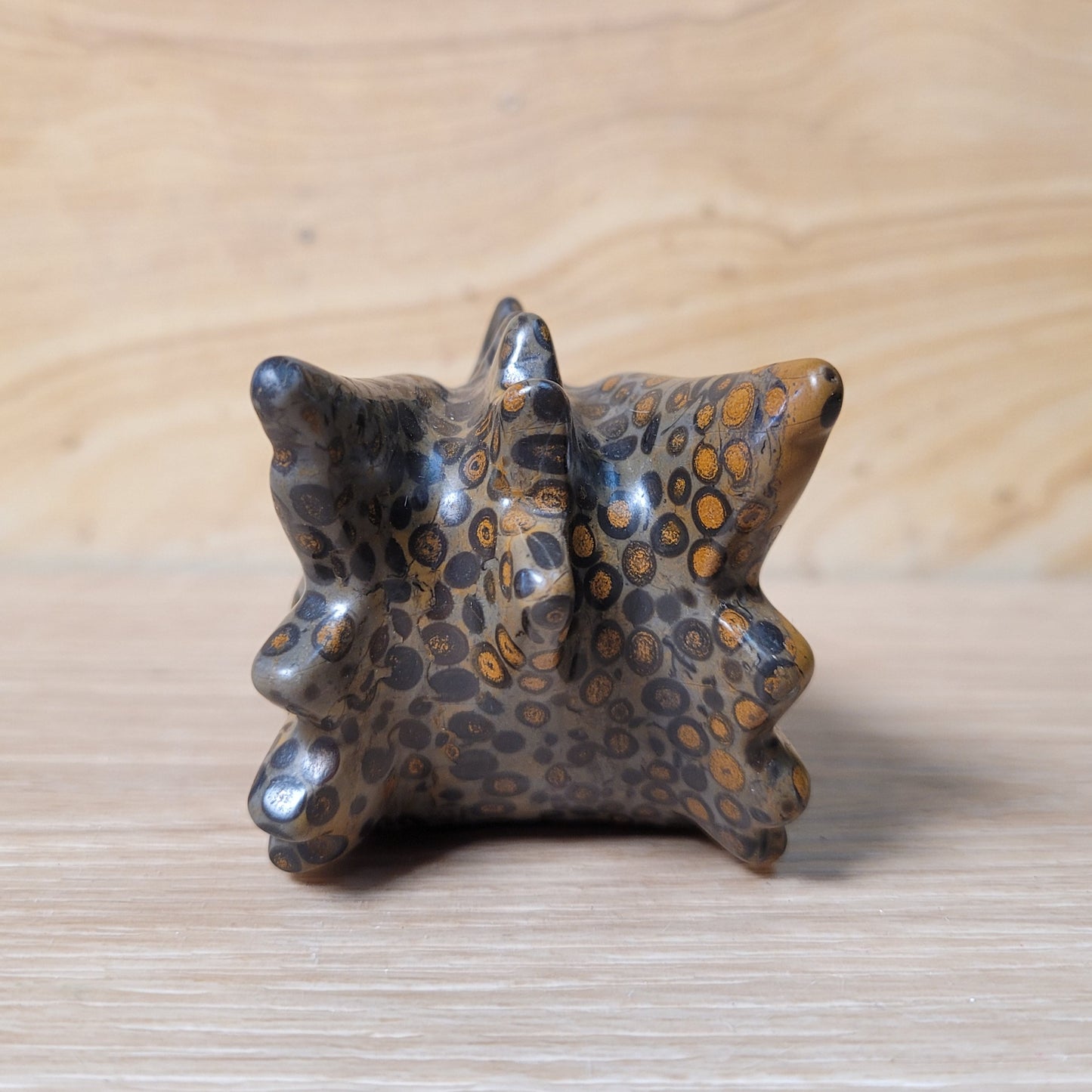 Chinese Leopard Skin Jasper 3.8" Dragon